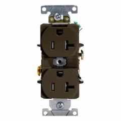 LEVITON Plugs and Receptacles: Duplex, 5-20, Brown, 125V AC, 20 A, 2 Pole / 3 Wire (MPN T5362)