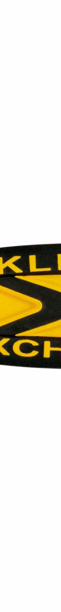 KLEVER Safety Cutter: 6 1/4 in Overall Lg, Oval Handle, Rubberized, Steel, Yellow, Straight (MPN KCJ-XC-Y-PT). Key specifications — attr307620: Yellow; attr307617: Oval; attr307618: Rubberized; attr307619: Steel; attr307627: Includes Tape Splitter; attr307634: Straight; attr324885: KLEVER.