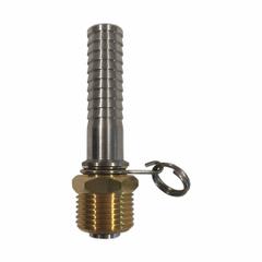 SANI-LAV Swivel Hose Adapter: Brass, Brass, 3 3/4 in Overall Lg, 5/8 in Inlet Connection Size, Barb (MPN N36). Key specifications — Inlet Connection Type: Barb; Brand: SANI-LAV; Color/Finish: Brass; Includes: Trigger Lock Ring; Material: Brass; Product Type: Hose Adapter.