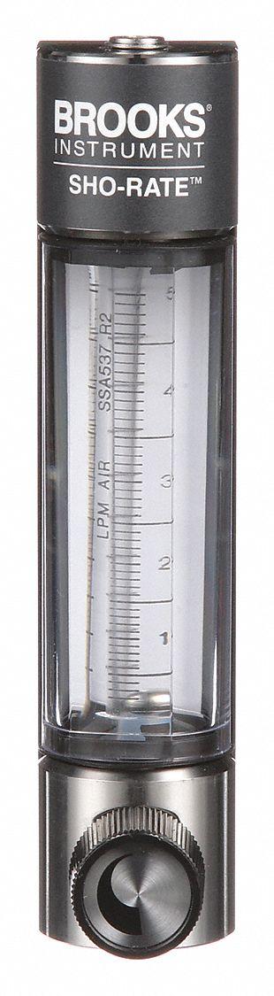 BROOKS Mechanical Flowmeter: Flow Meter, Scale, Variable Area, Panel Mount, Vertical - Panel-Mount Flowmeters for Air & Compressed Gas
