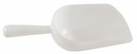 Scoop: Non-Sterile, HDPE, 250 mL Capacity - mL, 8 1/2 fl oz Capacity - oz, 24.89 cm Overall Lg (MPN 208075-0250). Key specifications — Standards: FDA Grade Material; Color: White; Product Type: Scoop; Brand: APPROVED VENDOR.