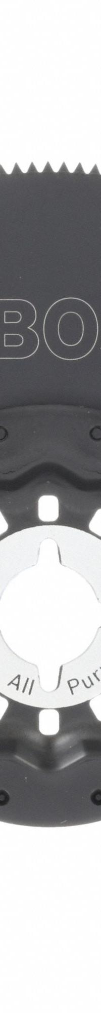 BOSCH Oscillating Tool Blade: 4 in Blade Wd, 3 in Overall Lg, Flush Cutting/Straight Cutting (MPN OSL400F). Key specifications — attr1097568: Flush Cutting; attr1097557: BOSCH; attr1097582: Wood.