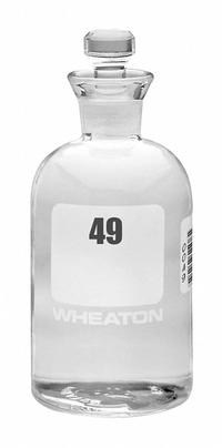 WHEATON BOD Bottle: 300 mL, Robotic Stopper, 165 mm, Colorless, # Sequence: 49-72, Closure Included (MPN 227497-03). Key specifications — Closure Type: Robotic Stopper; Mouth Size: Narrow; Brand: WHEATON; Body Color: Colorless.