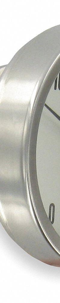DWYER Sanitary Dial Thermometer: 0°F to 250°F, +/- 1% Accuracy, 3 in Dial Dia, 4.5 in Stem Lg (MPN BT15S34551). Key specifications — Accuracy: +/- 1%; Brand: DWYER.