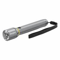ENERGIZER Flashlight: 400 lm, 4 hr Run Time at Max. Brightness, 115 m Max Beam, 2 Light Outputs (MPN EPMZH21E). Key specifications — Brand: ENERGIZER; Battery Requirements - Broad: Includes 2 AA.