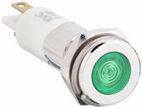 APPROVED VENDOR Flush Panel Light: 10 mm Panel Mounting Hole Dia, LED, Green, Flush Head, H10 (MPN 24M106). Key specifications — Brand: APPROVED VENDOR; Electrical Connection: 0.11 Male Quick Disconnect.