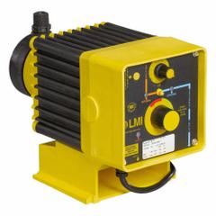 LMI PUMPS Chemical Metering Pump: Solenoid, 115V AC, PVC Head, PTFE Diaphragm, 1000:1, Thermoplastic (MPN C741-34). Key specifications — Brand: LMI PUMPS; Diaphragm Material: PTFE; Reproducibility: ±1.0%; Nameplate Voltage: 115V AC; Check Ball Material: Ceramic; Fitting Material: PVC; Seal Material: PTFE.