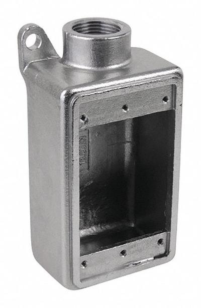 CALBRITE Electrical Box: Stainless Steel, Rectangular, 1 Gangs, 3/4 in Hub Size - Stainless Steel Weatherproof Electrical Boxes