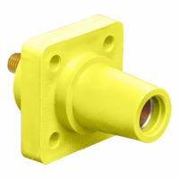 Single Pole Receptacle: Yellow, Straight Taper Nose Mating, Threaded Stud Termination, 400 A (MPN 16R24-UY). Key specifications — Series: 16; Receptacle Gender: Female; Brand: LEVITON.