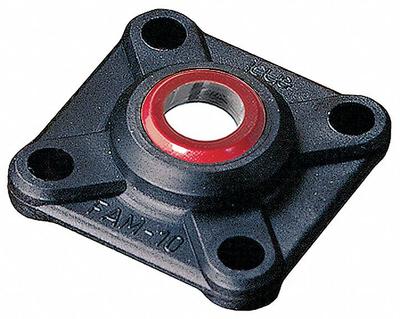 IGUS 4 Bolt Flange Bearing: 4 Bolt, 3/16 in Bore, 31/32 in Overall Lg, 31/32 in Overall Ht - Maintenance-Free Flange-Mount Plain Bearings
