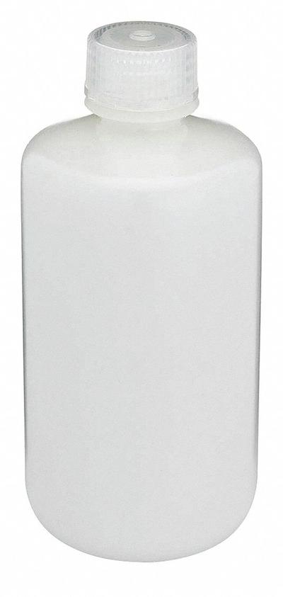 GLOBE SCIENTIFIC Sampling Bottle: HDPE, 8.45 fl oz, 250 mL, Natural - HDPE Narrow Mouth Round Lab Bottles