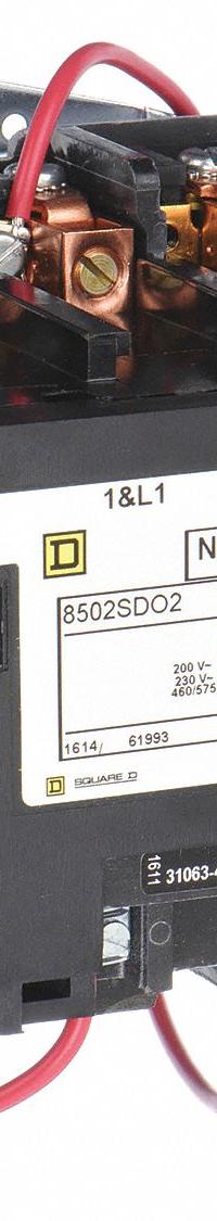 SQUARE D NEMA Magnetic Contactor: Non-Reversing, 3 Poles, NEMA Size 2, 45 A, 208V AC (MPN 8502SDO2V08). Key specifications — Brand: SQUARE D.