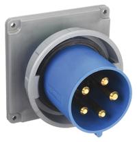 HUBBELL Pin and Sleeve Inlet: Blue, 120/208V AC, Three Phase, 100 A, 4 Pole, 5 Wire, IEC Grounding (MPN HBL5100B9W). Key specifications — Brand: HUBBELL.