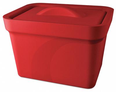MAGIC Ice Bucket with Lid: 4 L Capacity, Rectangular, Polyurethane Foam, Red - Ice Buckets & Pans