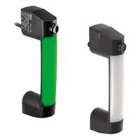 ELESA Handle with Monostable Switch: 1NO/1NC, Cable Connector With Wire Leads, 113 mm Grip Lg, Black (MPN 260821-C1). Key specifications — IP Rating: IP67; IP69K; UL94 Rating: V0; Handle Color: Black; Electrical Connection: Cable Connector With Wire Leads; Auxiliary Contact Configuration: 1NO/1NC; Handle Material: Glass-Fiber Reinforced Polyamide; LED Strip Colors: Green.