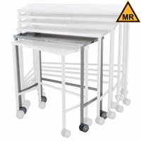 Nested Table: 16 in Overall Wd, 34 in Overall Ht, 32 in Overall Lg, Stainless Steel, Silver, Swivel (MPN 7826MR). Key specifications — Brand: BLICKMAN; Caster Type: Swivel; Countertop Material: Stainless Steel.