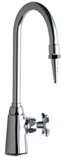 CHICAGO FAUCETS Laboratory Faucet: Faucet, Single-Post, For Distilled Water Media, 1 Handles, Cross (MPN 969-CTF). Key specifications — Brand: CHICAGO FAUCETS; Color/Finish: Chrome; Inlet Connection Type: NPT; Product Type: Faucet; Index Color: White; Flow Pattern: Inline.