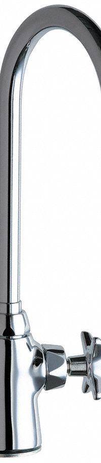 CHICAGO FAUCETS Laboratory Faucet: Faucet, Single-Post, For Distilled Water Media, 1 Handles, Cross (MPN 969-CTF). Key specifications — Brand: CHICAGO FAUCETS; Color/Finish: Chrome; Inlet Connection Type: NPT; Product Type: Faucet; Index Color: White; Flow Pattern: Inline.
