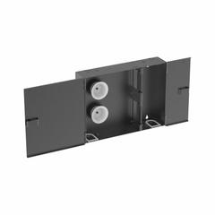 Fiber Optic Splice Enclosure: 2 Ports, Hinged Front Door (MPN FWME4). Key specifications — Brand: PANDUIT; Compatible Adapter Type: FMP; Material: Steel.