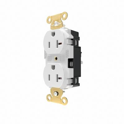 HUBBELL Receptacle: Duplex, 5-20, White, 125V AC, 20 A, 2 Pole / 3 Wire (MPN HBL5362STWTR) - General Purpose Receptacles