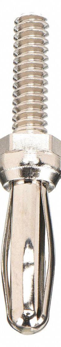 Banana Plug: 1/2 in Lg, Brass, 5,000 V Max Volt, 15 A Max Current, Silver (MPN 3263). Key specifications — Contact Material: Brass; Body Material: Brass; Brand: POMONA; Color: Silver.