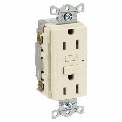 BRYANT GFCI Receptacle: Duplex, 5-15, Light Almond, GFCI, 125V AC, 15 A, 2 Pole / 3 Wire (MPN GF15LA) - General Purpose Receptacles