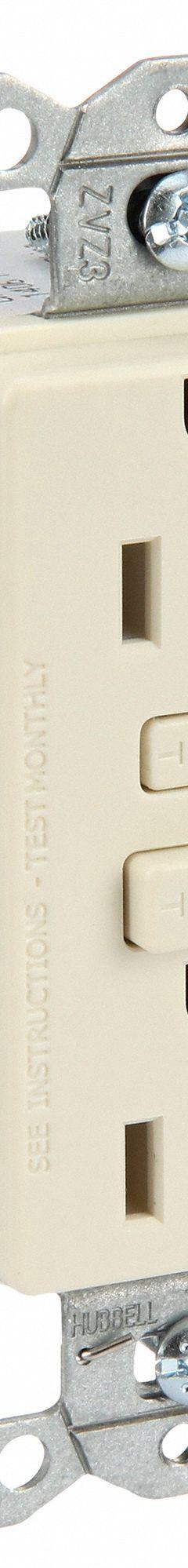 BRYANT GFCI Receptacle: Duplex, 5-15, Light Almond, GFCI, 125V AC, 15 A, 2 Pole / 3 Wire (MPN GF15LA)