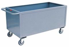 JAMCO Box Truck: 1,200 lb, 66 in L x 31 in W x 27 in H, Flat, Std, (2) Rigid/(2) Swivel, 1 Shelves (MPN BL360P500GP). Key specifications — Material: Steel; Color: Gray; Brand: JAMCO; Caster/Wheel Configuration: (2) Rigid.