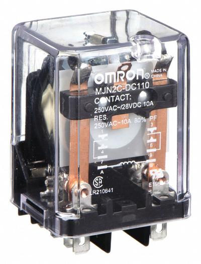 OMRON General Purpose Relay: Socket Mounted, 10 A Current Rating, 110V DC, DPDT - Socket-Mounted Relays