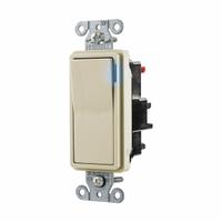 HUBBELL Wall Switch: Rocker Switch, 3-Way, Maintained, Ivory, 120/277V AC, 20 A (MPN DS320STILI). Key specifications — Illuminated: Yes; Voltage Rating: 120/277V AC.
