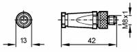 IFM M8 Circular Connector: A Coded, 3 Pin, M8 Male Thread with Straight Connection, IP67, Solder (MPN L33600). Key specifications — Brand: IFM; IP Rating: IP67; Housing Material: Brass; Housing Finish: Nickel-Plated; Connector Body Type: Pin; Coding: A; Voltage Rating: 75V DC; Wiring Type: Solder.