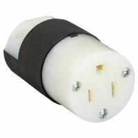 HUBBELL Straight Blade Connector: 5-15R, 125V AC, 15 A, 2 Pole, 3 Wire, Black/White (MPN HBL5269C)