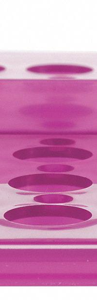 Tube Rack: Polypropylene, Purple, 12 Compartments, Benchtop (MPN 120685). Key specifications — Material: Polypropylene; Mounting Location: Benchtop; Color: Purple; Product Type: Test Tube Rack; Total Holding Capacity: (18) Wells (Side B); Brand: HEATHROW SCIENTIFIC.