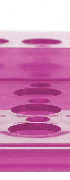 Tube Rack: Polypropylene, Purple, 12 Compartments, Benchtop (MPN 120685). Key specifications — Material: Polypropylene; Mounting Location: Benchtop; Color: Purple; Product Type: Test Tube Rack; Total Holding Capacity: (18) Wells (Side B); Brand: HEATHROW SCIENTIFIC.