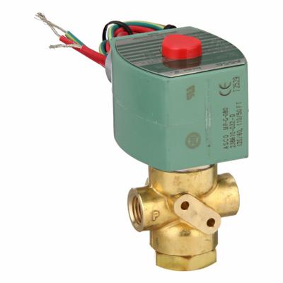 REDHAT Solenoid Valve: 3-Way, Normally Open, 1/4 in Pipe Size, 110V AC/120V AC - 3-Way/2-Position, Normally Open Solenoid Valves