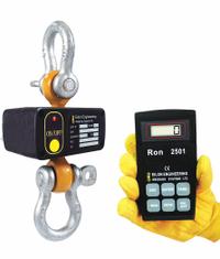 RON CRANE SCALES Crane Dynamometer: 50,000 lb Wt Capacity - Imperial, +/-0.1% Accuracy, 10 kg/20 lb (MPN RON 2501-S25CC). Key specifications — Readability: 20 lb; Standards: IP65; Indicator Attachment: Wireless Remote; Includes: Load Cell, Wireless Remote Display, Carrying Case, Instruction Manual and Calibration Certificate; Housing Material: Steel; Manufacturer Part Number: RON 2501-S25CC; Brand: RON CRANE SCALES; Weighing Units: lb.