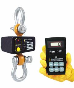 RON CRANE SCALES Crane Dynamometer: 50,000 lb Wt Capacity - Imperial, +/-0.1% Accuracy, 10 kg/20 lb (MPN RON 2501-S25CC). Key specifications — Readability: 20 lb; Standards: IP65; Indicator Attachment: Wireless Remote; Includes: Load Cell, Wireless Remote Display, Carrying Case, Instruction Manual and Calibration Certificate; Housing Material: Steel; Manufacturer Part Number: RON 2501-S25CC; Brand: RON CRANE SCALES; Weighing Units: lb.
