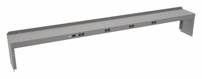TENNSCO Electronic Riser: 96 in Overall Wd, 10 in Overall Dp, Gray, Carbon Steel - Risers for Workbenches