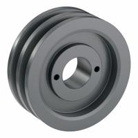 APPROVED VENDOR V-Belt Pulley: 2AK51, 2 Groove, 4.95 in OD, Bushed Bore, H/QT, Cast Iron, Webbed (MPN 2AK51H). Key specifications — Pulley Industry Number: 2AK51; Pitch Diameter: 4.36 in (3L); For Belt Section (broad, with similar types): 3L.