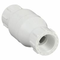 DAYTON Spring Check Valve: Inline Valve Body, 3/4 in Pipe Size, IPT x IPT, PVC, Female, IPT, IPT (MPN 4RG65). Key specifications — Brand: DAYTON; Poppet Material: Stainless Steel.