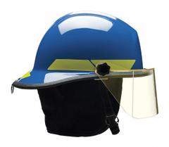 BULLARD Fire Helmet: Blue, Modern Rear Brim, Chin Strap, 6-Point Sure-Lock(R) Ratchet (MPN PXSBL). Key specifications — Color: Blue; Chin Strap: Yes; Brand: BULLARD; Style: Modern Rear Brim; Suspension: 6-Point Sure-Lock(R) Ratchet.