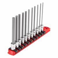 TEKTON Socket Set: 1 - 25 Pieces, 1/4 in Drive Size, 11 Pieces, 2 mm to 8 mm Tip Size Range, Metric (MPN SHB90107). Key specifications — attr1216280: Fixed Insert; attr1216283: TEKTON; attr1225718: 2 mm to 8 mm; attr1227491: 1/4 in.