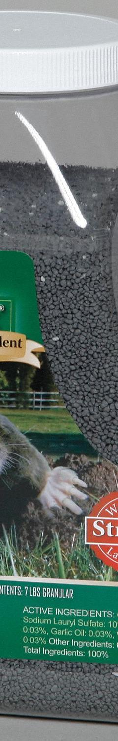 REPELLEX Mole/Gopher Repellent: Targets Moles/Rodents/Voles, Granules Form, 7 lb Container Size (MPN 10530). Key specifications — Brand: REPELLEX; Targeted Animals: Rodents; Form: Granules.