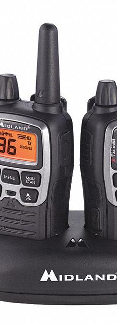 MIDLAND Handheld Two Way Radio: X-Talker T70 Series, FRS/GMRS, Analog, 1.5 W, 36 Channels, VOX, 1 PR (MPN T71VP3). Key specifications — Color: Black; FCC License Required: No.