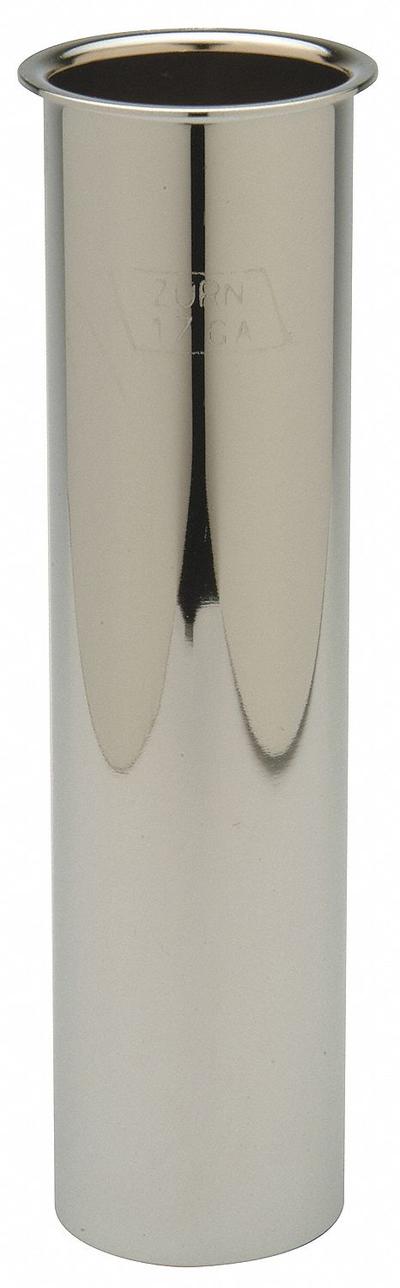 ZURN Tailpiece: Brass, Chrome, Silver, 1 1/2 in Nominal Pipe Size, 6 in Overall Lg - Tailpieces