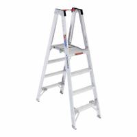 WERNER Twin Platform Stepladder: 4 ft Ladder Size, Aluminum, 300 lb Load Capacity, 27 lb Wt (MPN PT374). Key specifications — attr1049013: WERNER; attr1049017: Guard Rail.