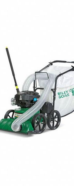 BILLY GOAT Outdoor Litter Vacuum: Push, 27 in Cleaning Path, 42 gal Bag Capacity (MPN KV601). Key specifications — Debris Reduction: 6:1; Engine Brand: Briggs and Stratton; Product Type: Vacuum.