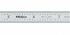 MITUTOYO Flexible Rule: 182-222, 12 in, 0.02 in Thick, 1/100 in/1/64 in, Chrome, Black, Flex, Vinyl. Key specifications — attr939978: 1/64 in; attr934745: MITUTOYO; attr944504: Inside Read; attr944509: Chrome; attr939993: Decimal; attr986193: Etched.