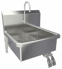 SANI-LAV Hand Sink: 1 Stations, 9 in Bowl Dp, 20 in Bowl Lg, 17 in Bowl Wd, Faucet Included, 16 ga (MPN 504-0.5). Key specifications — Includes Side Splash: Side Splash Not Included; Series: Stainless Steel Hand Wash Sink; Brand: SANI-LAV.