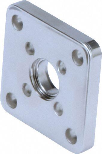 SPEEDAIRE Flange Plate: Flange/Foot Mount Type, Fits 80 mm Bore Dia, Stainless Steel - Flange Plates